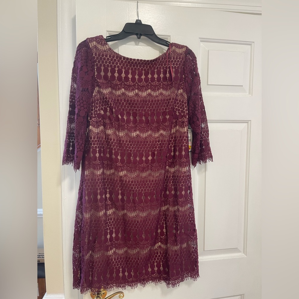 Elegant Burgundy Lace Dress